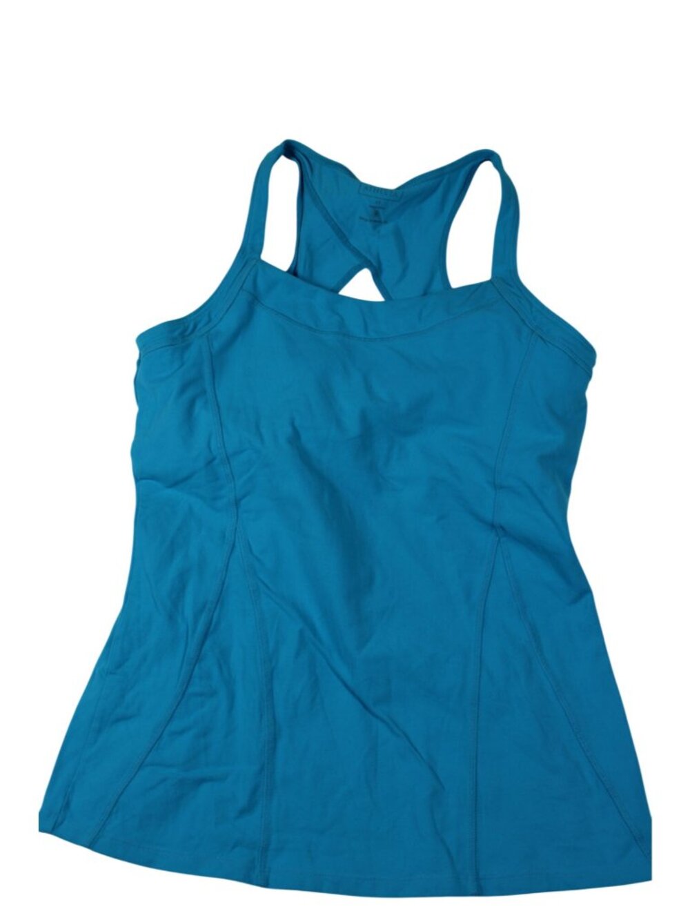 Athleta Women’s Turquoise Racerback Tank Top With Built-In Shelf Bra Size LT